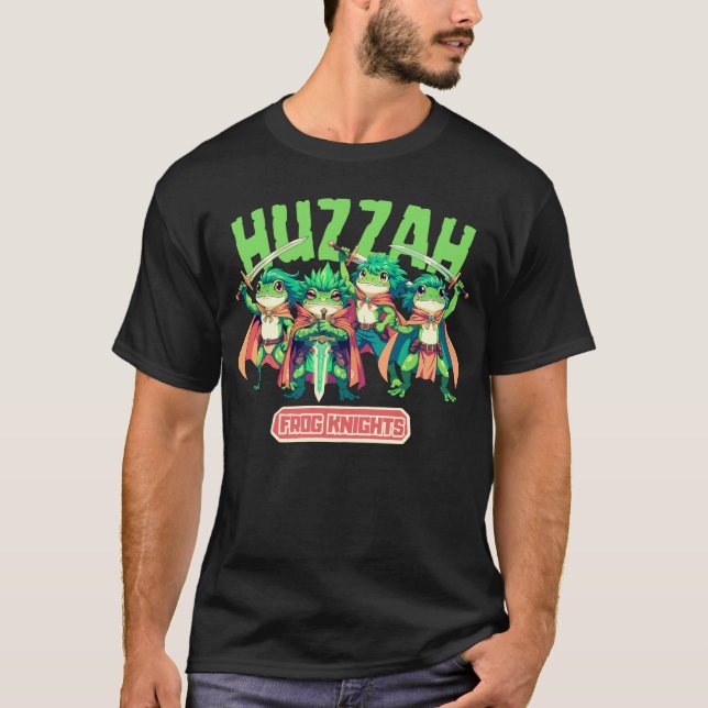Huzzah Frog Knight T Shirt (Framsida)