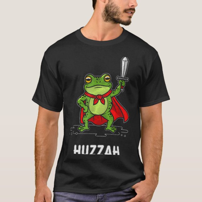 Huzzah Frog  T Shirt (Framsida)