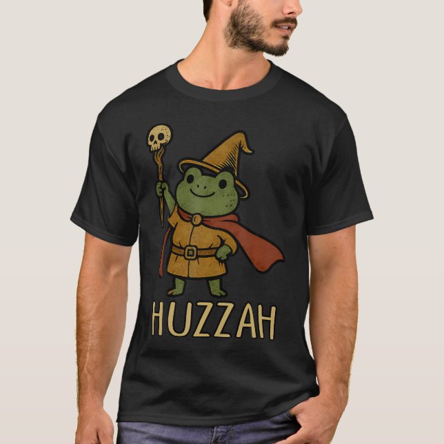 Huzzah Frog Wizard T Shirt (Framsida)