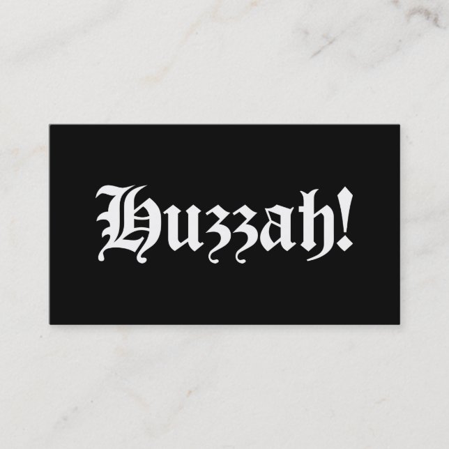 Huzzah! {Medieval Typography} Visitkort (Framsida)