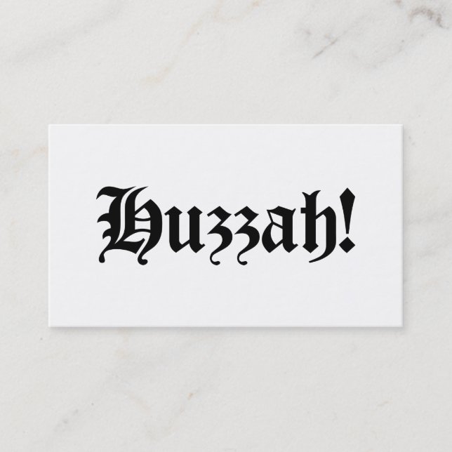 Huzzah! {Medieval Typography} Visitkort (Framsida)