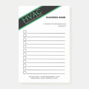 HVA Business Checklist för värmekylning Post-it Block