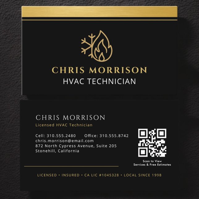 HVAC Company Technician QR Code Visitkort (Skapare uppladdad)