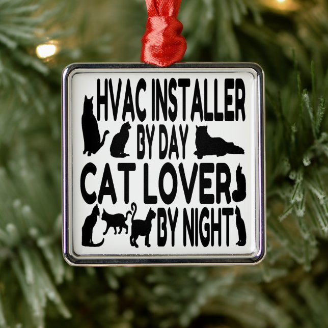 HVAC Installer Cat Lover Julgransprydnad Metall (Träd)