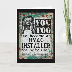 HVAC Installer - Funny Vintage Retro Kort