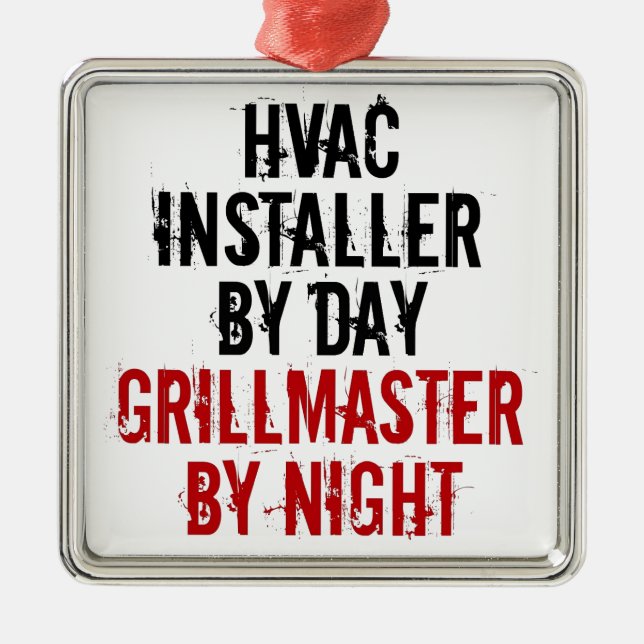 HVAC Installer Kärlek Grills Julgransprydnad Metall (Framsidan)