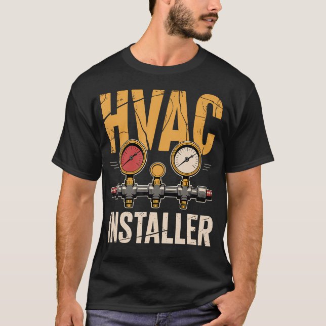 Hvac Installer Technician Uniform Heating And Coll T Shirt (Framsida)