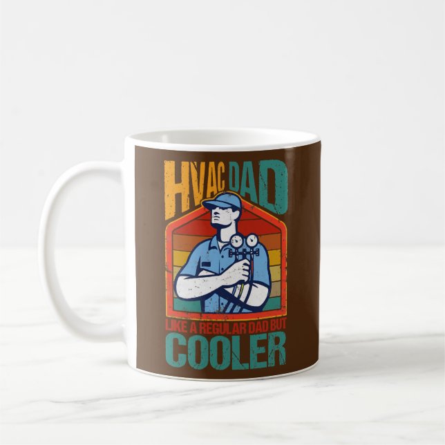 HVAC Pappa men Cooler Funny HVAC-tekniker Far Kaffemugg (Vänster)