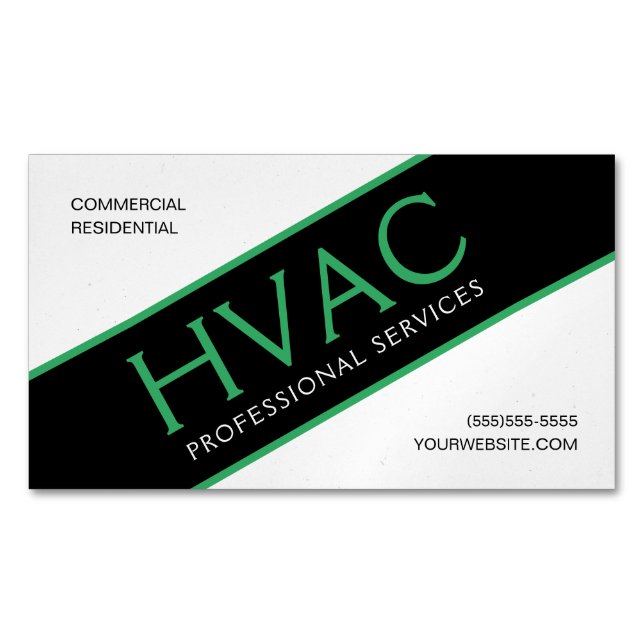 HVAC-Professionell för uppvärmning och kylning Magnetiska Visitkort (Framsida)