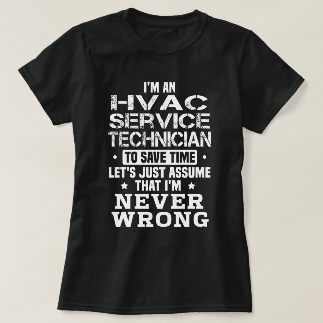 HVAC-servicetekniker T Shirt (Design framsida)