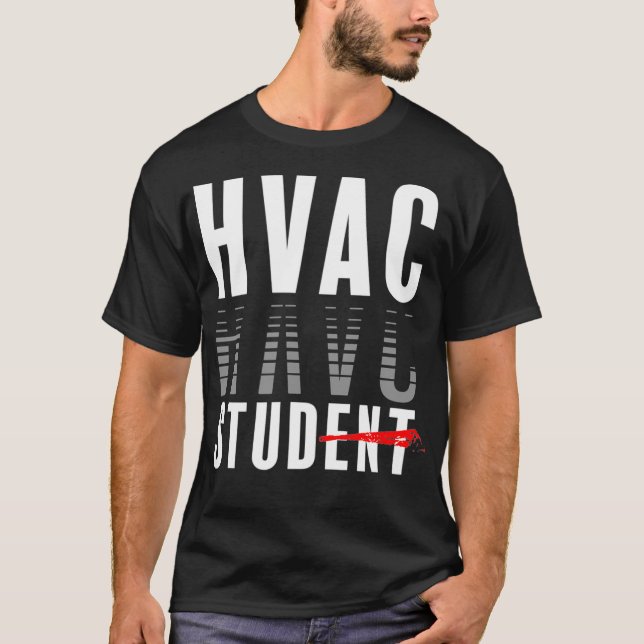HVAC Stud Student Studenten Heating HVAC Tech T Shirt (Framsida)