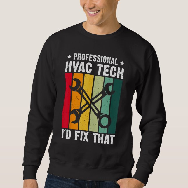 Hvac Tech AC Professionell Heating Expert Hvac Tec Lång Ärmad Tröja (Framsida)