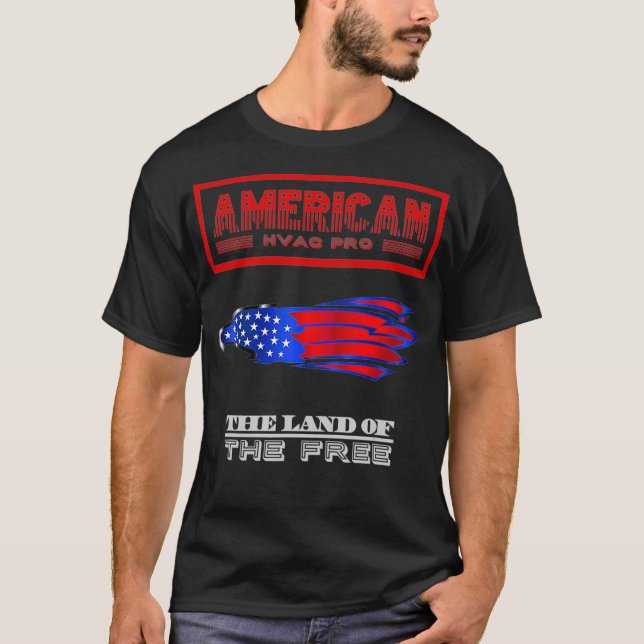HVAC Tech American Pride Eagle USA Mechanic Tee H (Framsida)