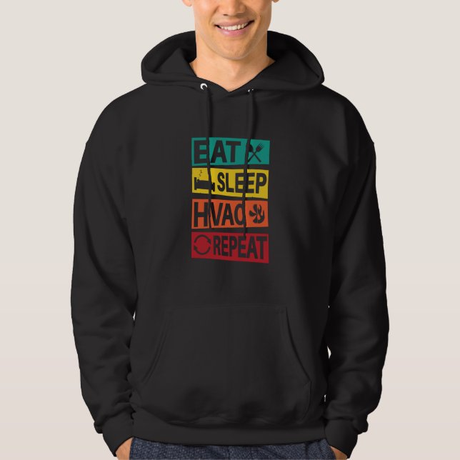HVAC Tech  Eat Sleep HVAC Technician Hoodie (Framsida)