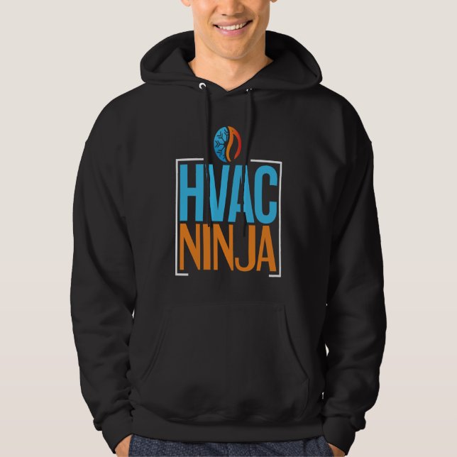 HVAC Tech   HVAC Ninja Humor HVAC Mechanic Hoodie (Framsida)