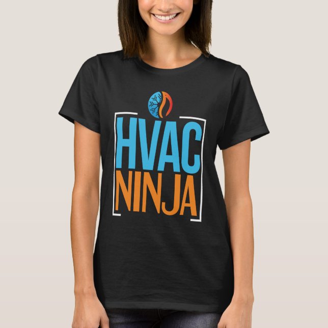 HVAC Tech   HVAC Ninja Humor HVAC Mechanic T Shirt (Framsida)