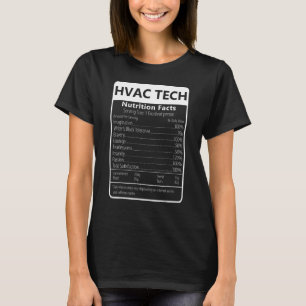 HVAC TECH Näringsfakta Sarcastic Grafik T Shirt