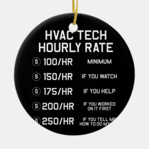 HVAC Tech Timrate T Shirt Julgransprydnad Keramik