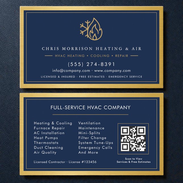 HVAC Technician Company QR Code  Visitkort (Skapare uppladdad)