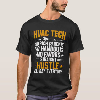 Hvac Technician Funny Rak Hustle Hvac hela dagen T Shirt