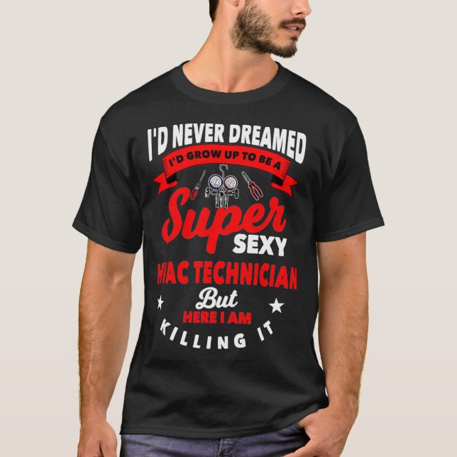 HVAC Technician Heating Ventilation Air Conditioni T Shirt (Framsida)