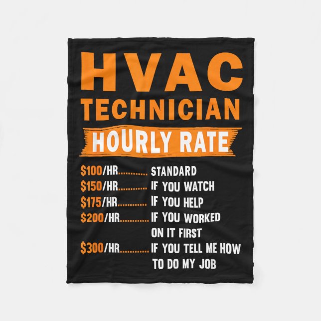 Hvac Technician Hourly Rate Funny Hvac Mechanic Sa Fleecefilt (Framsidan)