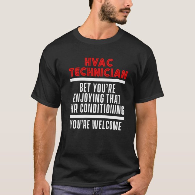 Hvac Technician Hvac Tech 6 T Shirt (Framsida)