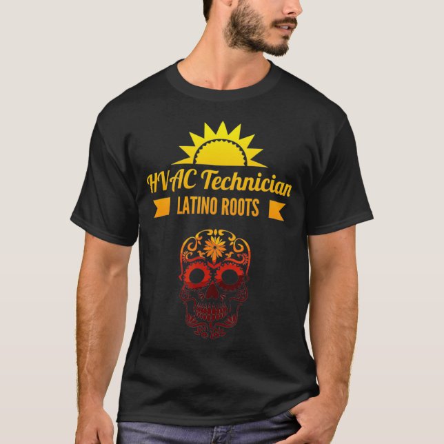 HVAC Technician Latino Roots Mechanic HVACR Latx T Shirt (Framsida)