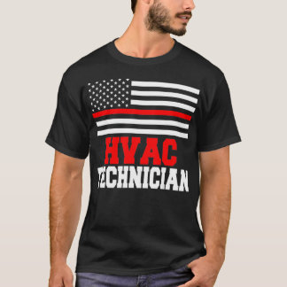 HVAC Technician USA flagga Funny HVAC Tech T Shirt