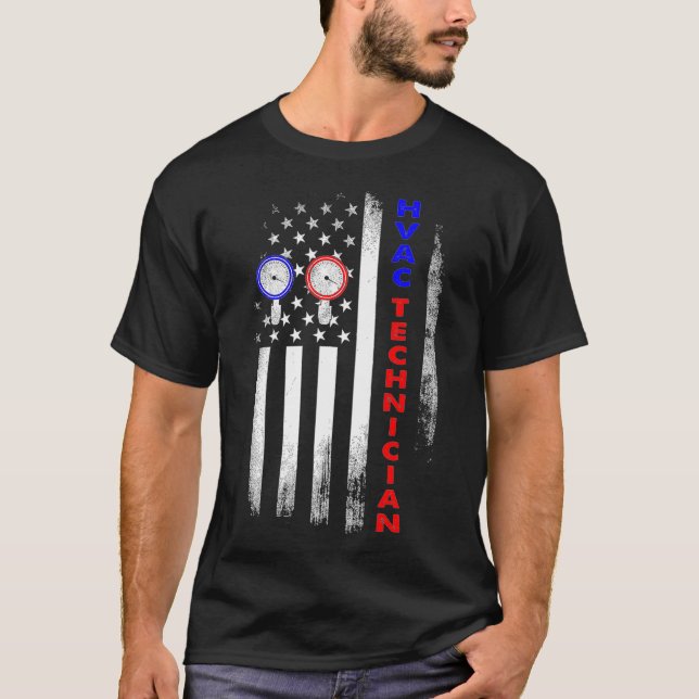 HVAC Technician USA Funny HVAC Tech Premium T Shirt (Framsida)
