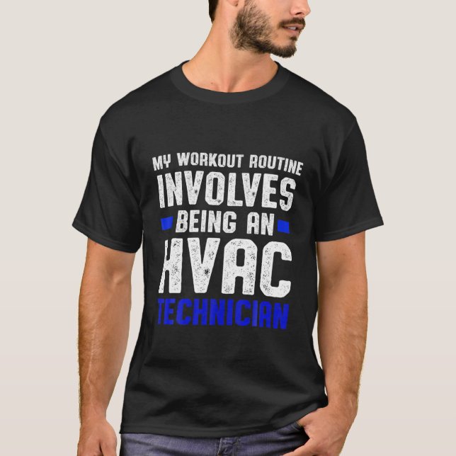 HVAC Technician Workout Funny HVAC Tech T Shirt (Framsida)