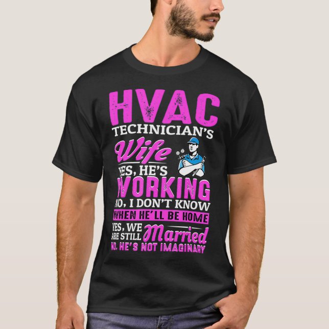 HVAC Techs Wife Womens Funny HVAC-tekniker T Shirt (Framsida)