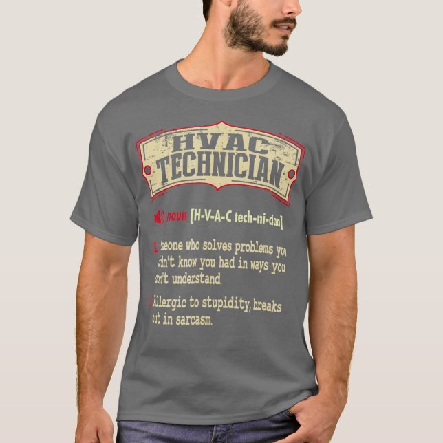 HVAC-teknikens lexikonterm Sarkastic T Shirt (Framsida)