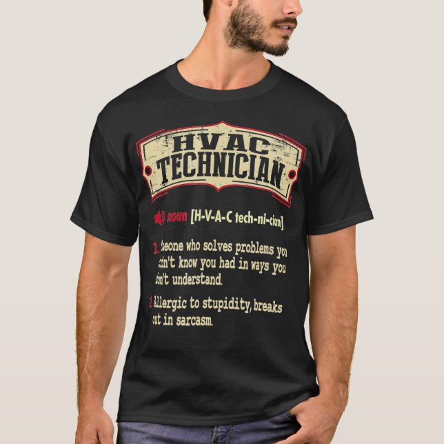 HVAC-teknikens lexikonterm Sarkastic T Shirt (Framsida)
