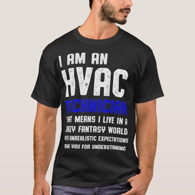 HVAC-tekniker Fantasy Funny HVAC Tech T Shirt (Framsida)