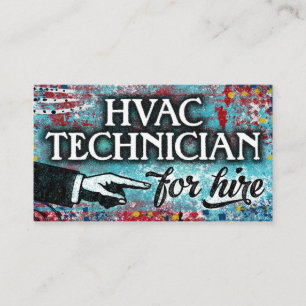 HVAC-tekniker för bemanning av Affärskort - blått Visitkort