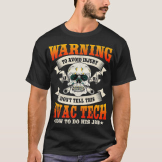 HVAC-tekniker ger utformning på baksidan av kläder T Shirt