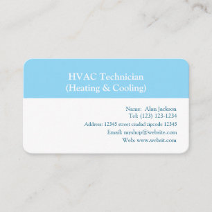 HVAC-tekniker (uppvärmning och kylning) Visitkort