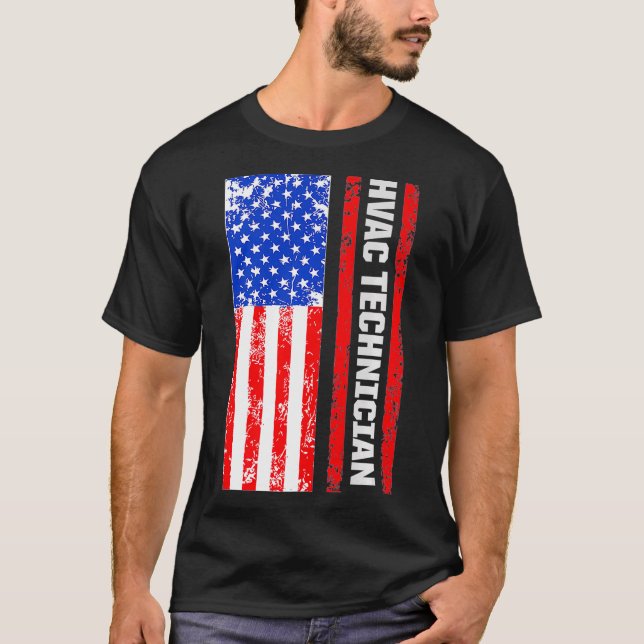 HVAC-teknikplan Ljuny HVAC Tech Premium T Shirt (Framsida)