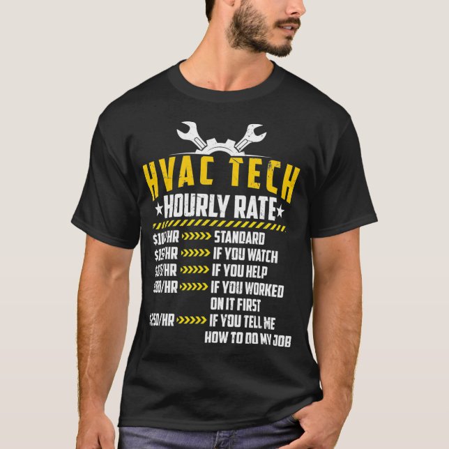 HVAC Teknisk timtaxa för underhåll av praktisk tek T Shirt (Framsida)