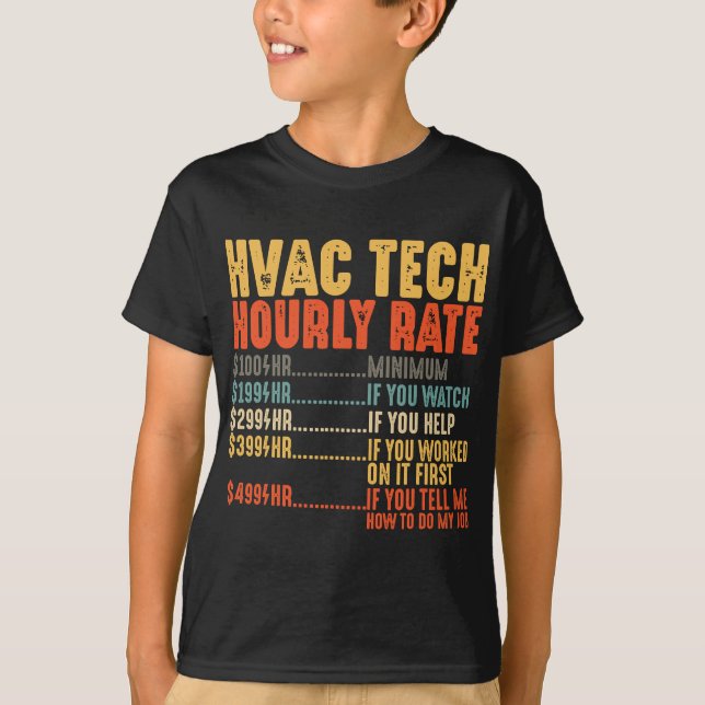 HVAC Teknisk timtaxering för nuny HVAC-teknikgåva T Shirt (Framsida)