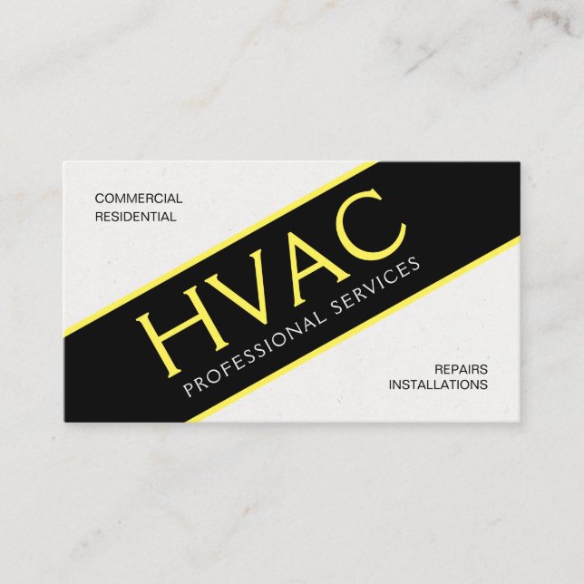 HVAC-tjänst för gult Visitkort (Framsida)