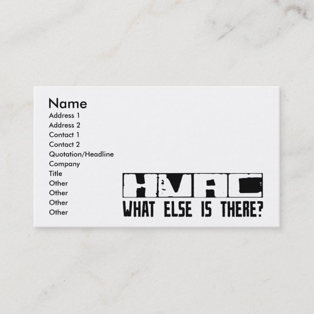 HVAC vad annat finns det? Visitkort (Framsida)