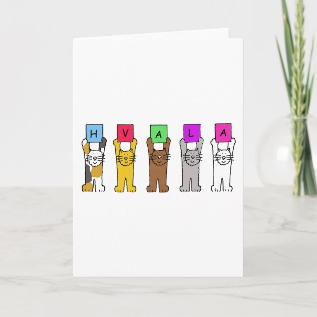 Hvala Tack Serbiska kroatiska bosniska Slovenien Kort (Framsida)