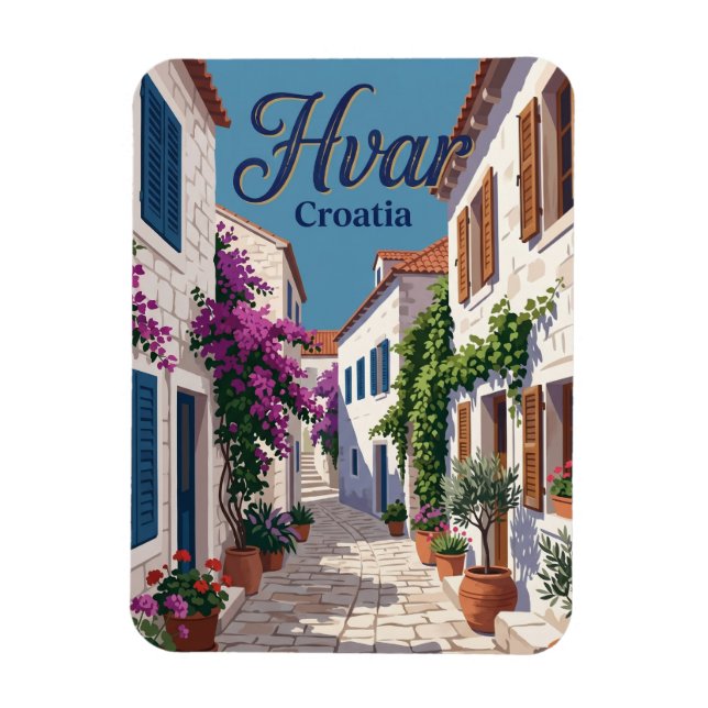 Hvar Alley Kroatien Magnet (Vertikal)
