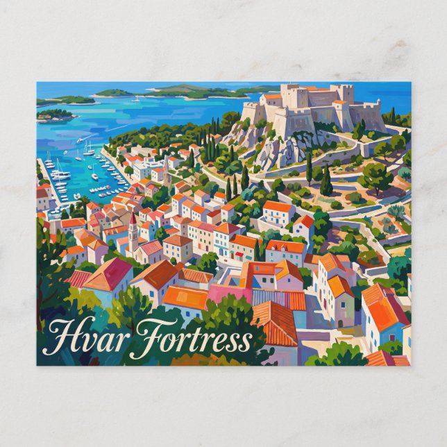 Hvar fästning Kroatien Vykort (Framsida)