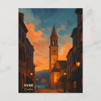 Hvar Island Old Town Postcard - Utforska mediten Vykort
