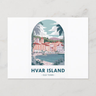 Hvar Island Old Town Postcard - Utforska mediten Vykort