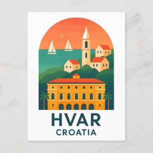 Hvar Island Old Town Postcard - Utforska mediten Vykort