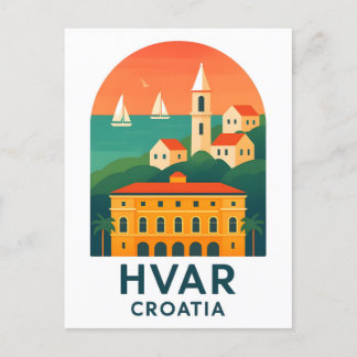 Hvar Island Old Town Postcard - Utforska mediten Vykort